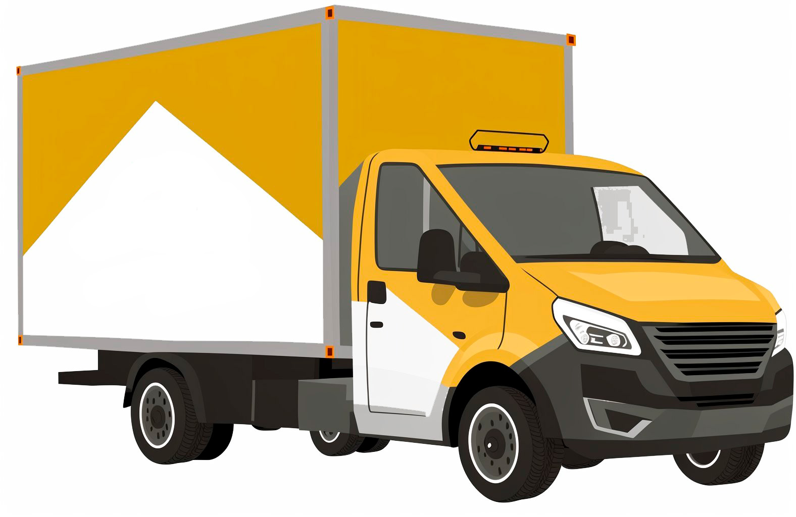 00025-1185083765-(Vector image_1.3) of medium and small trucks in a cargo taxi,(Flat style_1.3),Illustration,Behance